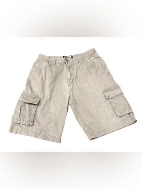 Vintage Plugg Shorts Cargo Brown Beige Pockets Mens 36 Fatigue Cotton